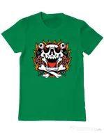 Tricou personalizat barbat Death and Flower Verde mediu