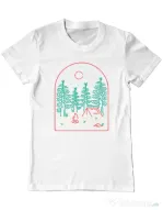 Tricou personalizat barbat Camping Alb