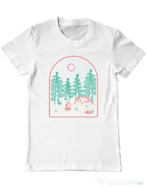 Tricou personalizat barbat Camping Alb