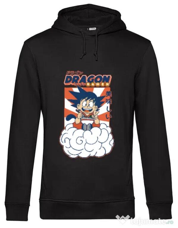 Hanorac barbat cu gluga Dragon Ramen Negru