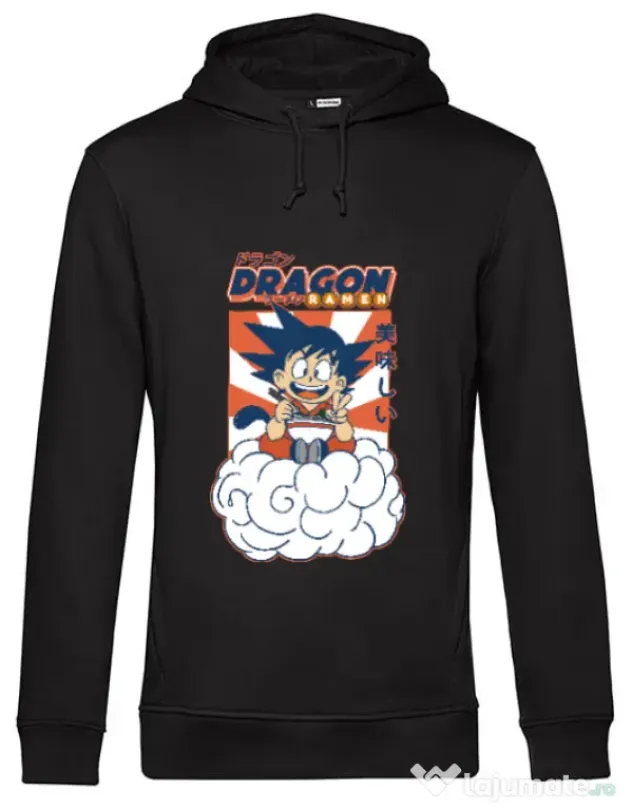 Hanorac barbat cu gluga Dragon Ramen Negru