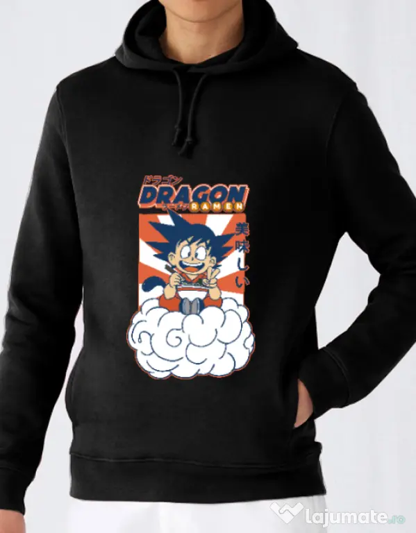 Hanorac barbat cu gluga Dragon Ramen Negru