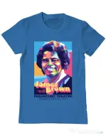 Tricou personalizat barbat James Brown Albastru azuriu