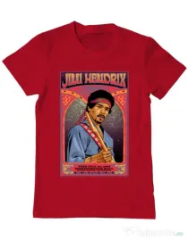 Tricou personalizat barbat Jimi Hendrix Rosu