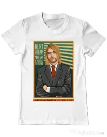 Tricou personalizat barbat Kurt Cobain Alb