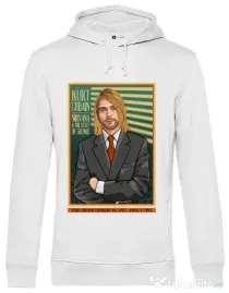 Hanorac barbat cu gluga Kurt Cobain Alb