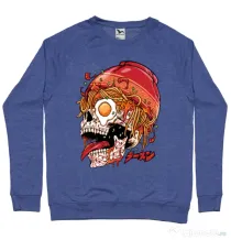 Bluza personalizata barbat spicy skull Albastru melanj
