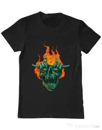 Tricou personalizat barbat METAL HEADS Negru