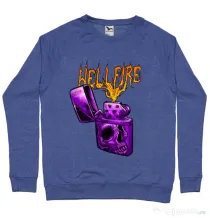 Bluza personalizata barbat HELLFIRE Albastru melanj