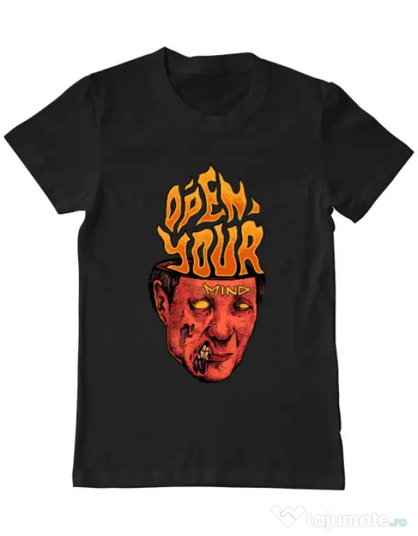 Tricou personalizat barbat OPEN YOUR MIND Negru