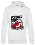 Hanorac barbat cu gluga SCOOTER RETRO RED COLOR Alb