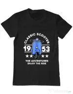 Tricou personalizat barbat CLASSIC SCOOTER ADVENTURES Negru