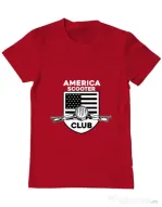 Tricou personalizat barbat AMERICA SCOOTER CLUB Rosu