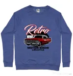 Bluza personalizata barbat retro motorshow Albastru melanj