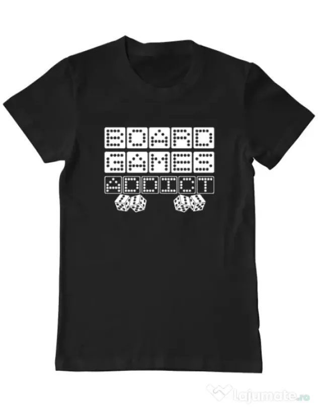 Tricou personalizat barbat Board Games Addict Negru