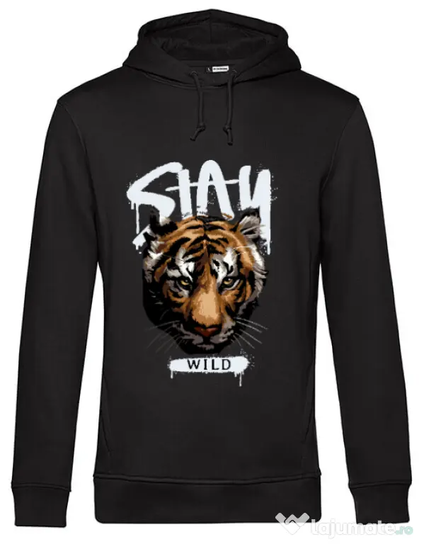 Hanorac barbat cu gluga Stay Wild Negru