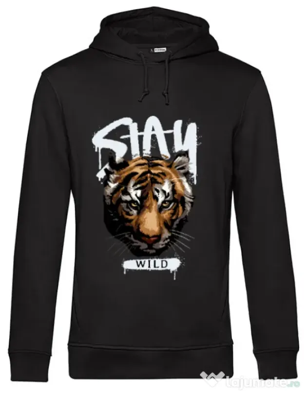 Hanorac barbat cu gluga Stay Wild Negru