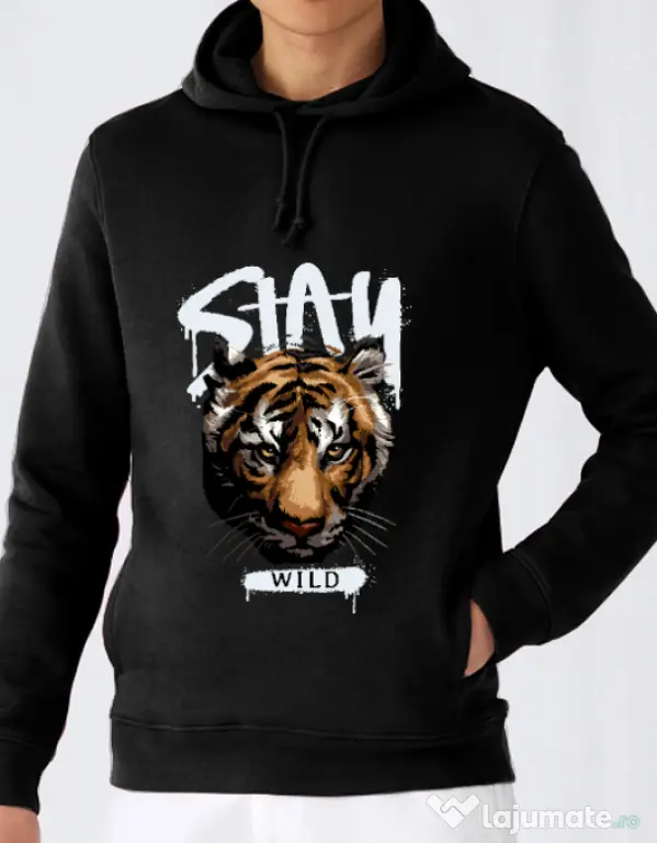 Hanorac barbat cu gluga Stay Wild Negru