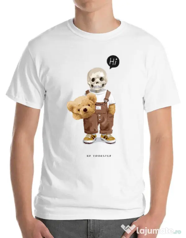 Tricou personalizat barbat Be yourself Alb