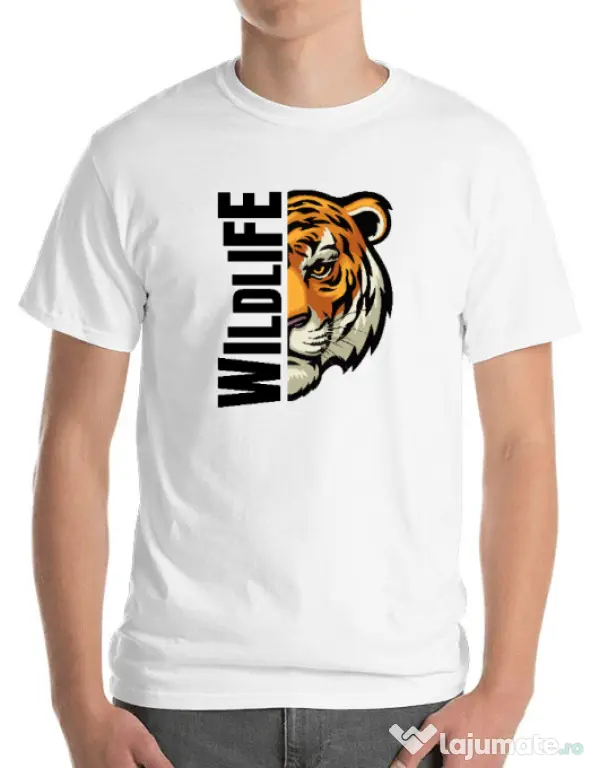 Tricou personalizat barbat WildLife Alb