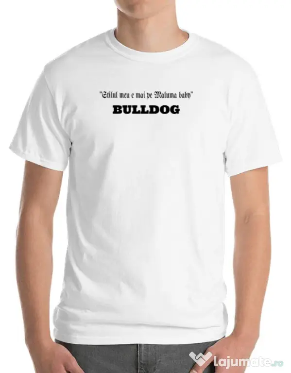 Tricou personalizat barbat BULLDOG 09 Alb