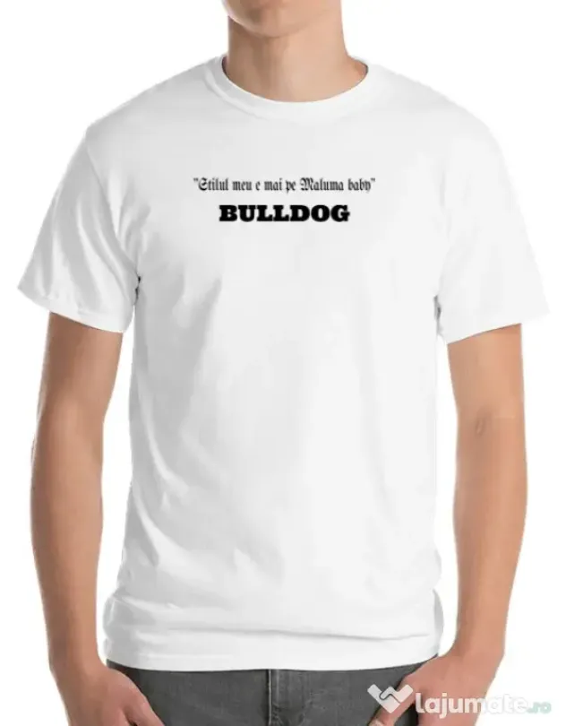 Tricou personalizat barbat BULLDOG 09 Alb