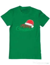 Tricou personalizat barbat Merry schristmas 3 Verde mediu