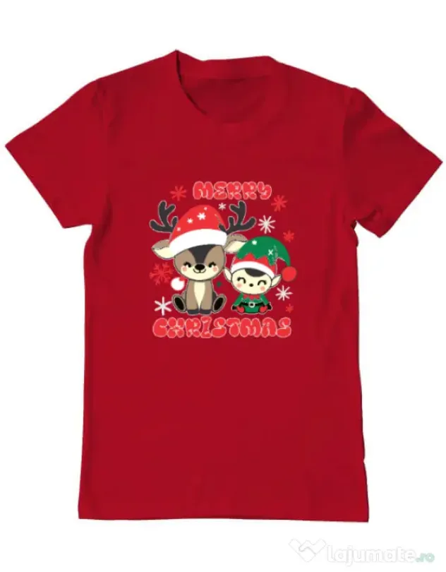 Tricou personalizat barbat Prietenii lui Mos Craciun 2 Rosu