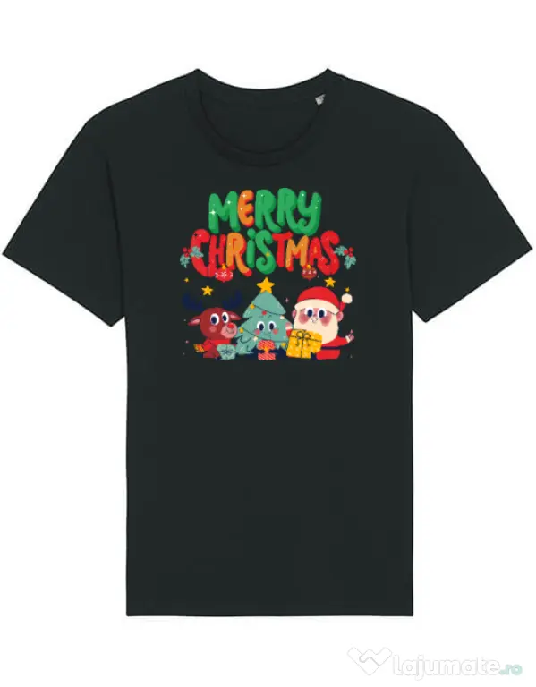 Tricou STANLEY STELLA barbat Hei, prietenii mei de Crăciun! Negru