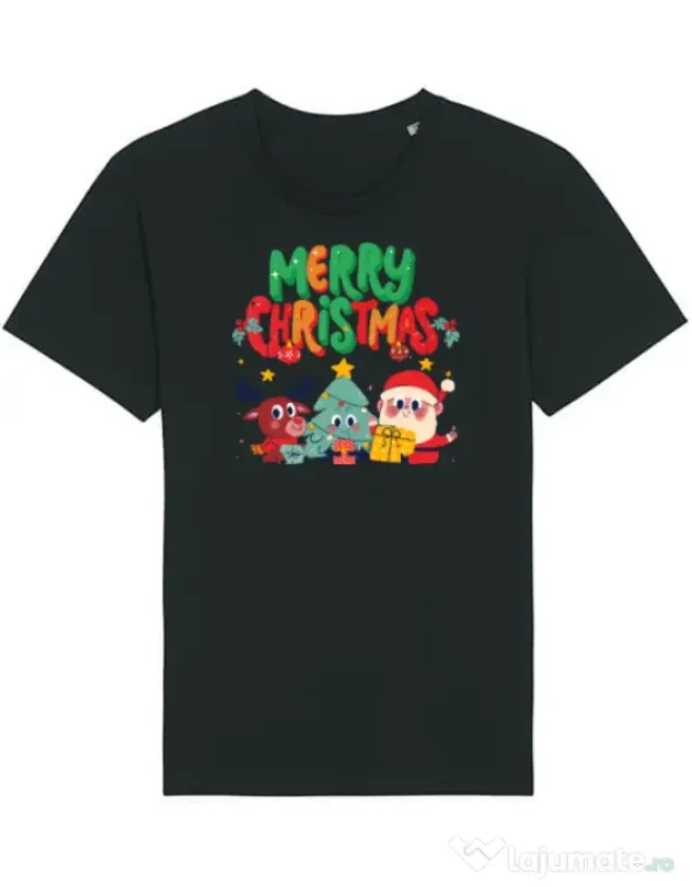Tricou STANLEY STELLA barbat Hei, prietenii mei de Crăciun! Negru