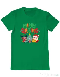 Tricou personalizat barbat Hei, prietenii mei de Crăciun! Verde mediu