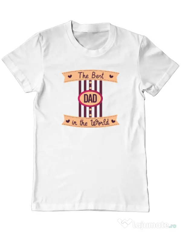 Tricou personalizat barbat The best Dad Alb
