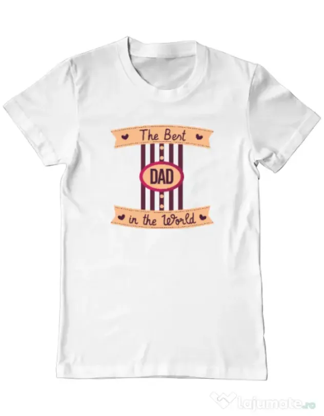 Tricou personalizat barbat The best Dad Alb