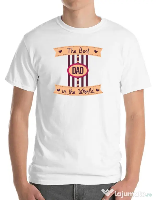 Tricou personalizat barbat The best Dad Alb