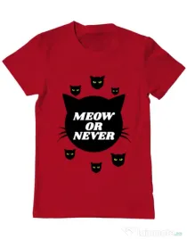 Tricou ADLER barbat Meow or never Rosu