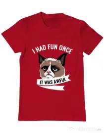 Tricou ADLER barbat I had fun once Rosu