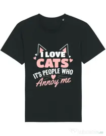 Tricou STANLEY STELLA barbat I love cats Negru