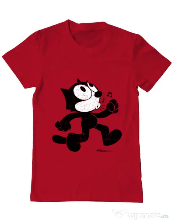 Tricou ADLER barbat Felix the cat Rosu