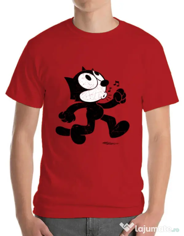 Tricou ADLER barbat Felix the cat Rosu