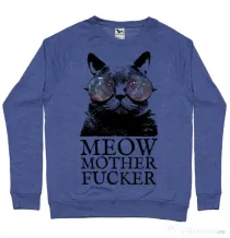 Bluza ADLER barbat Meow motherfucker Albastru melanj