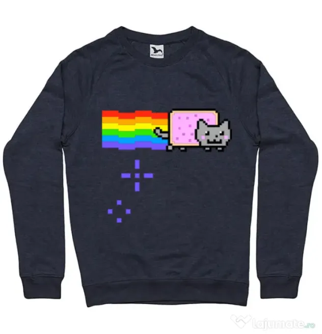 Bluza ADLER barbat Nyan cat Denim inchis