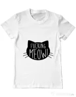 Tricou ADLER barbat Fucking meow Alb