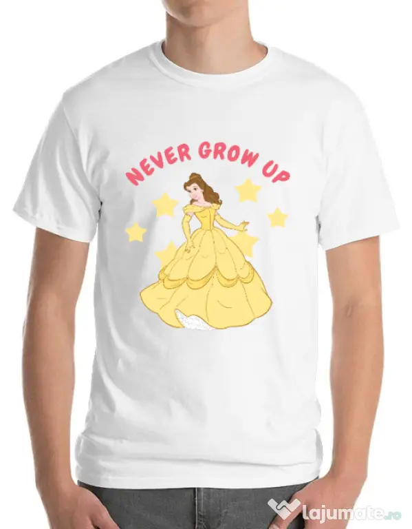 Tricou ADLER barbat Never grow up Alb