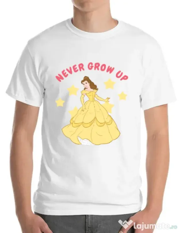 Tricou ADLER barbat Never grow up Alb