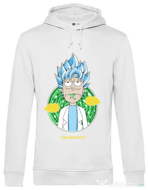 Hoodie barbat cu gluga I'm just saiyantist Alb