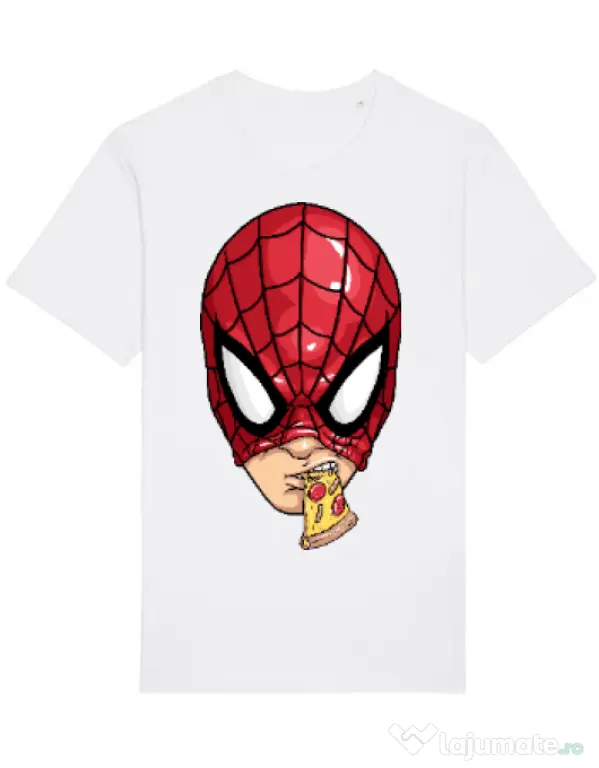 Tricou STANLEY STELLA barbat Spiderman pizza Alb