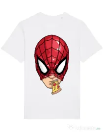 Tricou STANLEY STELLA barbat Spiderman pizza Alb