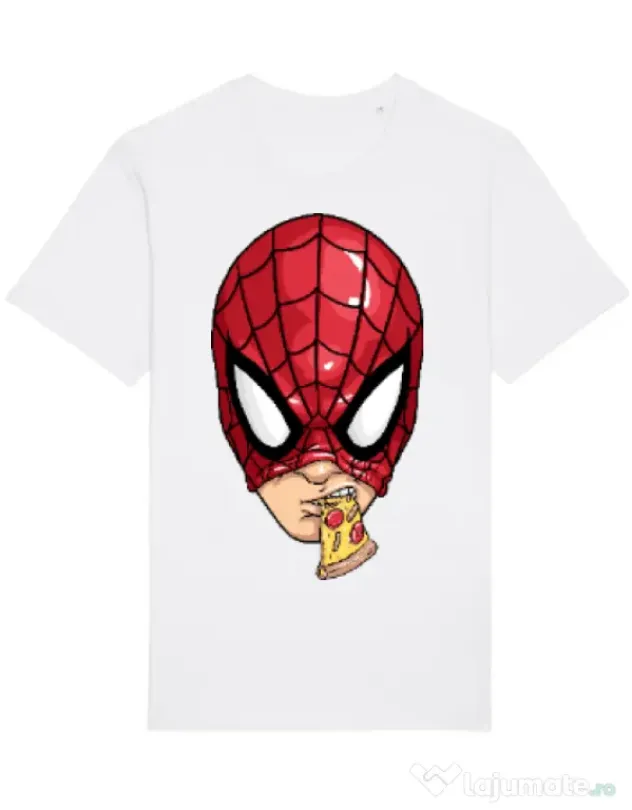 Tricou STANLEY STELLA barbat Spiderman pizza Alb