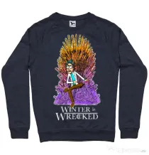 Bluza ADLER barbat Winter is wrecked Denim inchis