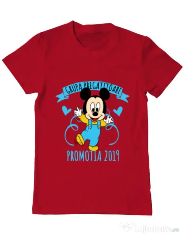 Tricou ADLER barbat Absolvire Mickey Mouse Rosu